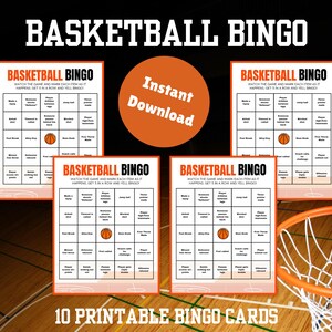 Basketball Watch Party Bingo Cards, Printable Bingo Cards, Basketball Fan Bingo Card Game, BBall Party Game, Basketball Madness, Bar Bingo