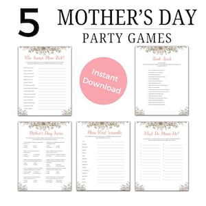 Pacote de jogos divertidos e festivos para o brunch do Dia das Mães com a mamãe - Curiosidades, quebra-cabeças e muito mais!