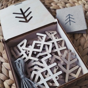 Wooden toys/ornaments with Baltic symbols image 1