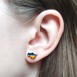 Wooden earrings Slava Ukraini Freedom for Ukraine image 2