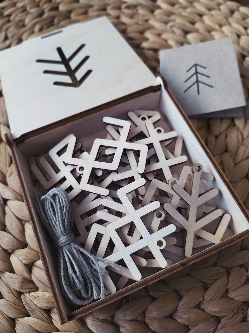 Wooden toys/ornaments with Baltic symbols image 1