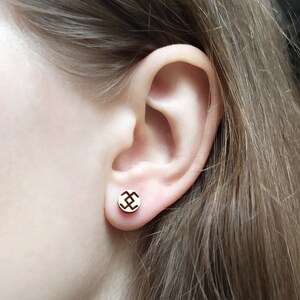 Wooden earrings with Baltic symbols image 10
