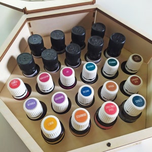 Wooden box for essential oils organizer for 24 bottles image 3