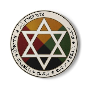 Porta-copos de cerâmica com pentagrama da Terra | Ferramenta para altar da Golden Dawn, artigos rituais (10,3 cm)