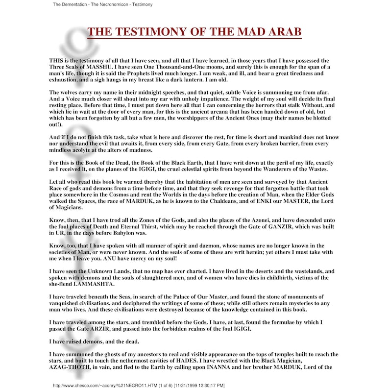 The Necronomicon Testimony of the Mad Arab - Occult PDF Book Digital Download Lovecraftian Magic image 2