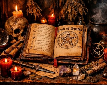 Libro de Hechizos con Rituales - Kit de Iniciación a la Brujería - (+70 páginas) Descarga Digital