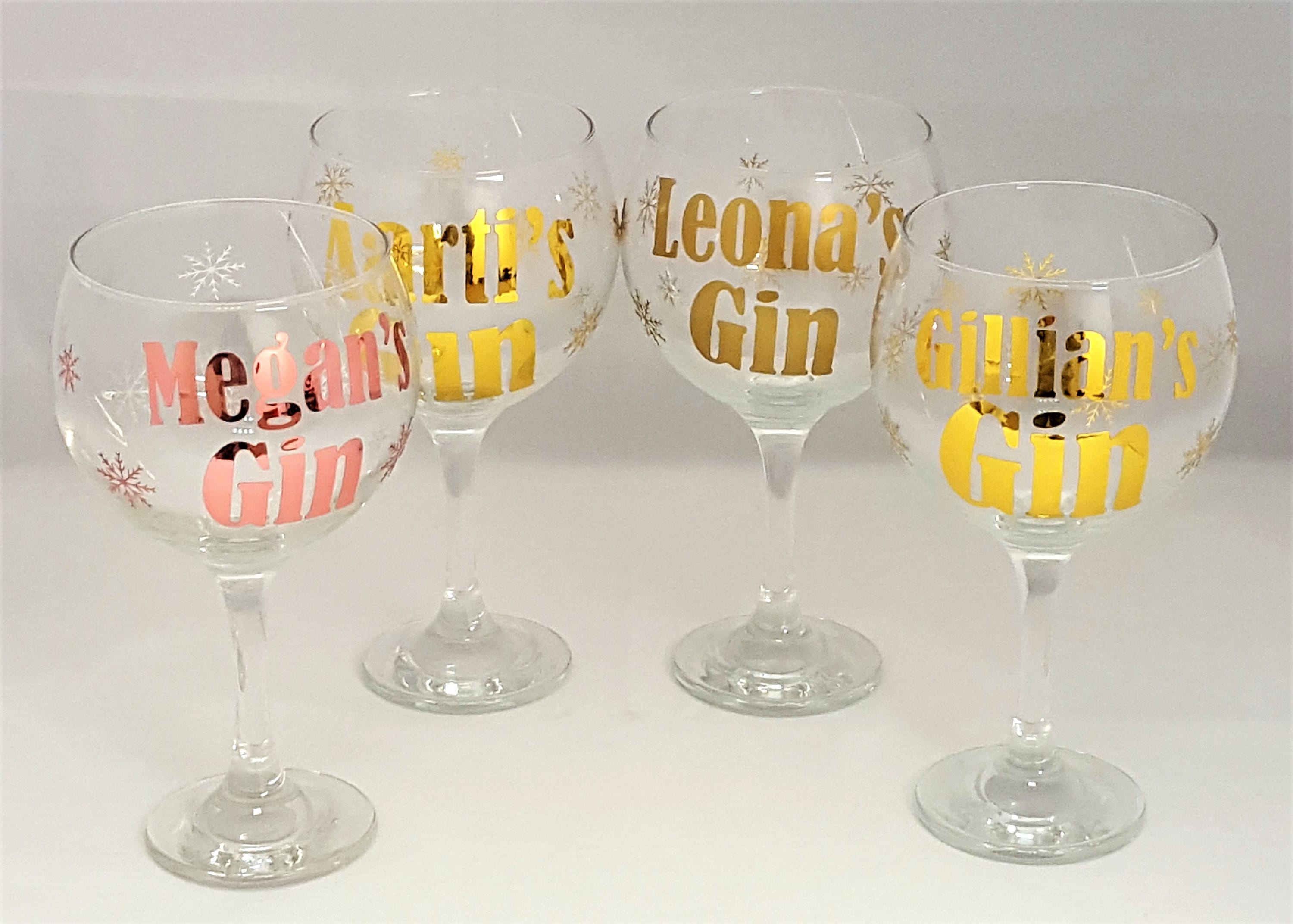 Personalised gin glass Christmas gin glass Christmas present Etsy