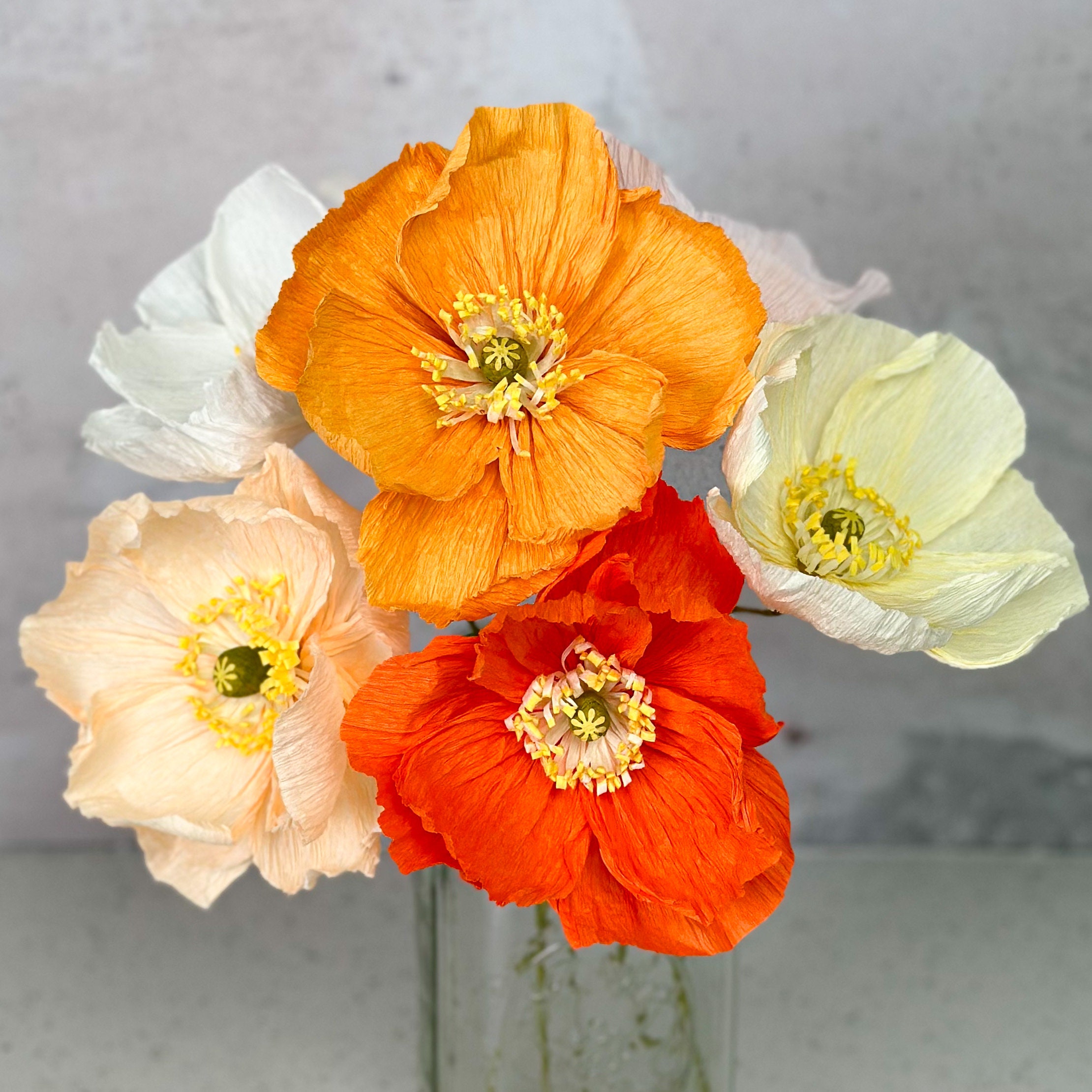 Crepe Paper Flowers, Icelandic Poppy Bouquet