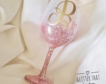 Glitter Wine Glasses  Summer Party  Personalized Wine Glasses   Wedding Gift  Housewarming Gift  Girls Night Out  Girls Night In