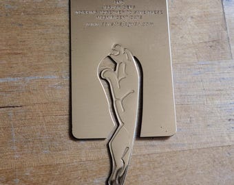 Vintage Brass Jaguar Bookmark - The Wildlife Conservation Society and Jaguar Cars