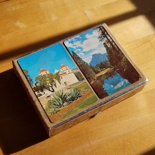Vintage Congress Playing Cards - Mediterranean Mountain Scenes - 1970s 70s Seventies Retro Playing Cards - Poker Bridge