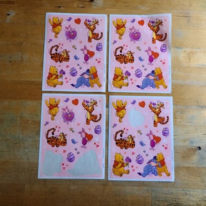 Vintage Winnie the Pooh Valentine&#39;s Day Stickers - Hallmark