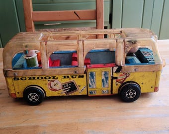 Vintage Fisher Price Wooden School Bus 1959 #983
