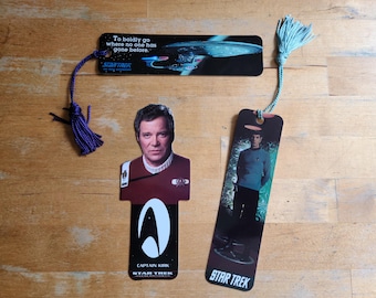 Vintage Star Trek Bookmarks - Captain Kirk, Spock, Enterprise TNG
