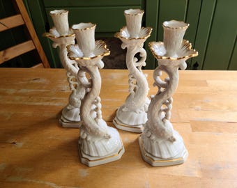 Vintage Lenox Aquarius Dolphin Candlesticks - Legacy Collection