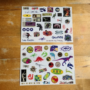 Vintage Jurassic Park The Lost World Stickers - Dinosaur Sticker Sheets
