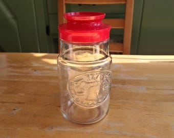 Bicentennial Liberty Bell Glass Coffee Jar with Lid - Vintage 1970s Seventies 70s - Retro Kitchenware - 1776 - 1976