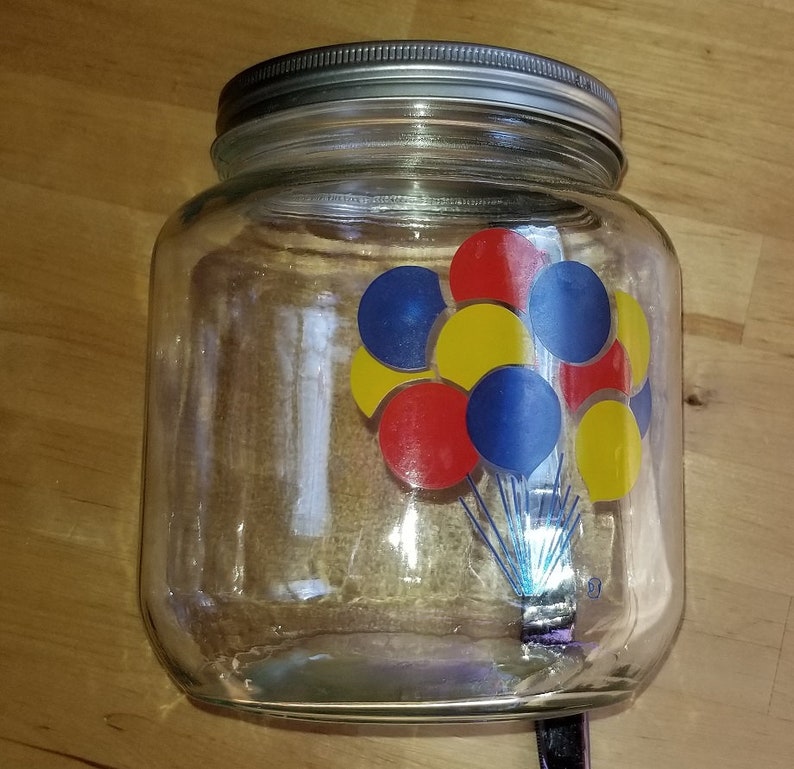 Vintage 1980s Balloons Jar Glass Balloon Clown Circus 50