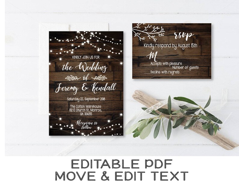 Rustic wedding ceremony invitation editable Traditional wedding day invite printable preset Region wedding ceremony rsvp card Rustic invitation rsvp template - Electronic image relating to Etsy Wedding Invitations Printable titled Rustic marriage ceremony invitation editable Traditional wedding day invite printable preset Region wedding day rsvp card Rustic invitation rsvp template - Electronic