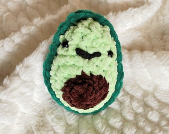 Avocado Plushie, Crochet Stuffed Avocado