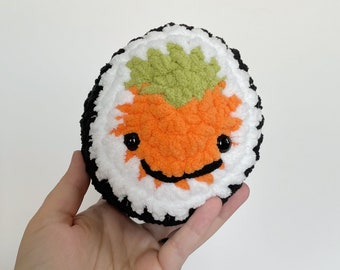 Sushi Plushie, Crochet Stuffed Sushi