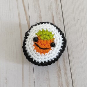 Sushi Roll Plushie Mini, Crochet Stuffed Sushi, Desk Pet, Car Charm, Ornament, Key Chain No Add-Ons