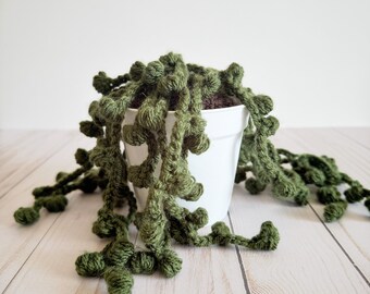 String of Pearls Crochet Plant - Large, Crochet Hanging Plant, Hanging Plant for House