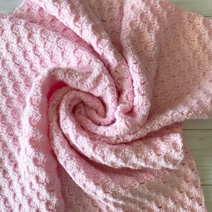 Pink Baby Blanket, Crochet Baby Blanket, Baby Girl Blanket