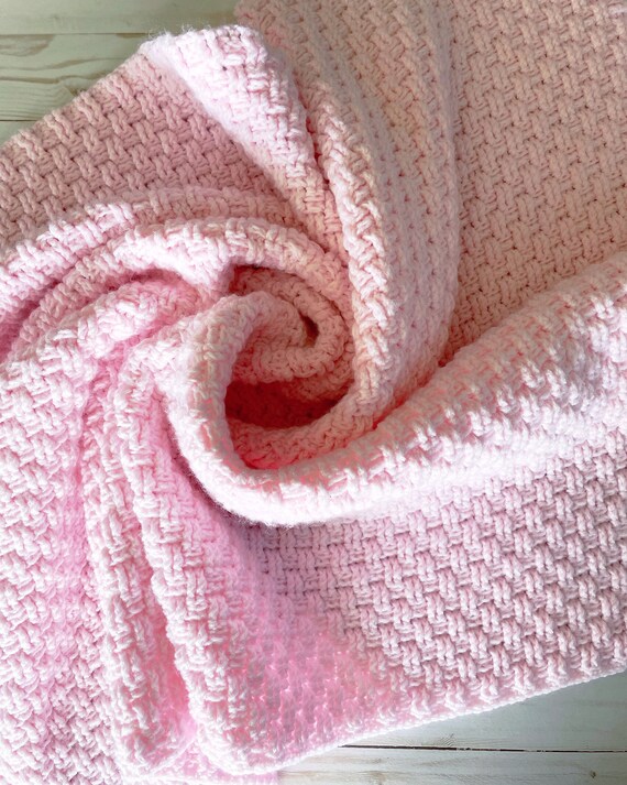 Pink Baby Blanket Crochet Baby Blanket Baby Girl Blanket Etsy