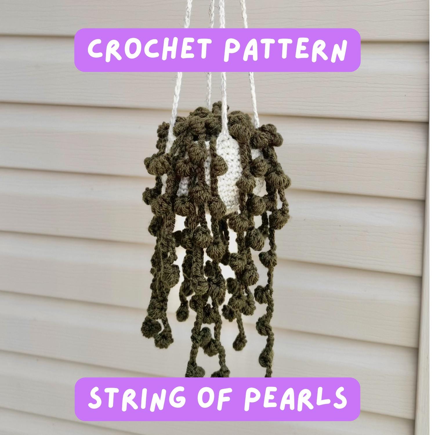 30 String of Pearls Crochet Patterns for Hanging Plants, Mini Pots, and Car Charms 20 String of Pearls Hanging Plant Crochet Pattern