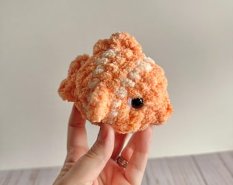 Fish Plushie - Orange, Crochet Stuffed Animal Fish