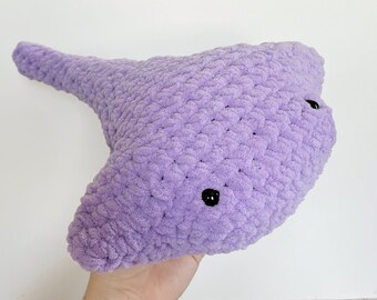 Purple Stingray Plushie, Crochet Stuffed Animal Stingray