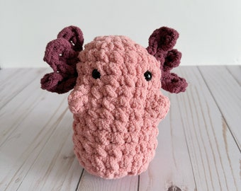 Axolotl Plushie - Pink, Crochet Stuffed Animal Axolotl