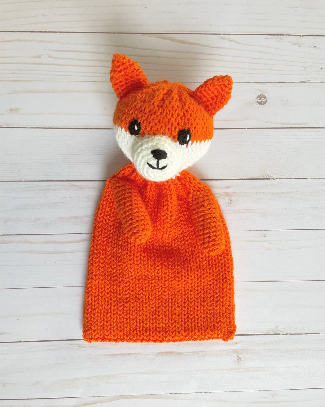 Fox Lovey, Crochet Stuffed Animal With Baby Blanket, Cuddly Fox Stuffed