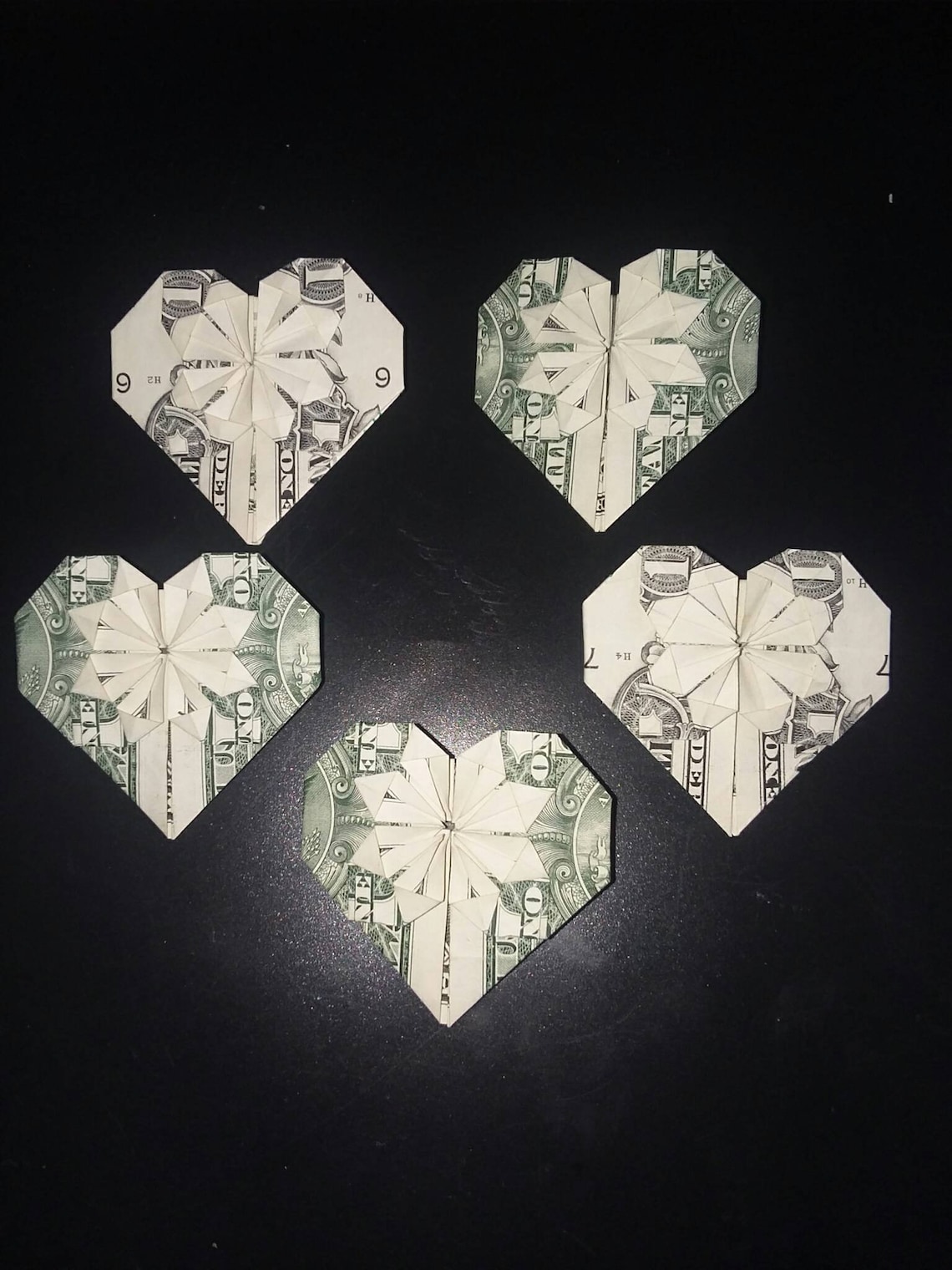 Heart Money Origami Small Heart Origami Money Dollar Bill Etsy