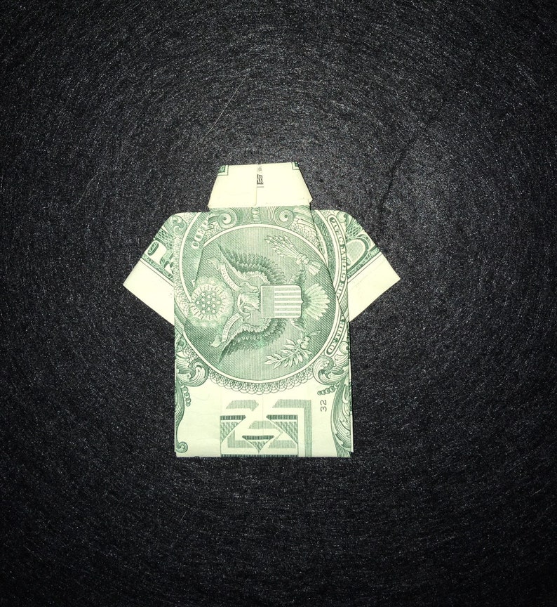 Real Dollar Bill Folded into T-shirt Dollar Bill Origami Shirt Money Origami Shirt Unique Cash Gift Graduation Money Origami Gift