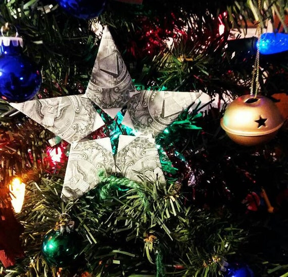 5 Point Star Five Real Us Dollar Bills Money Origami Gift For Holidays Christmas Ornament
