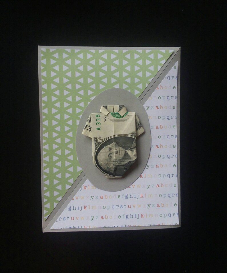 BABY SHOWER Handmade Diagonal Fold Card Real Money Origami. Etsy