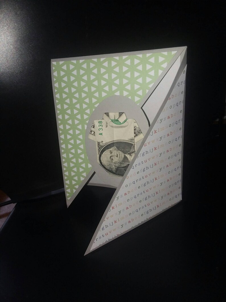 BABY SHOWER Handmade Diagonal Fold Card Real Money Origami. Etsy