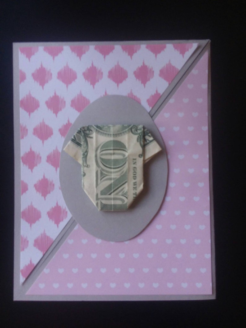 BABY SHOWER Handmade Diagonal Fold Card Real Money Origami. Etsy