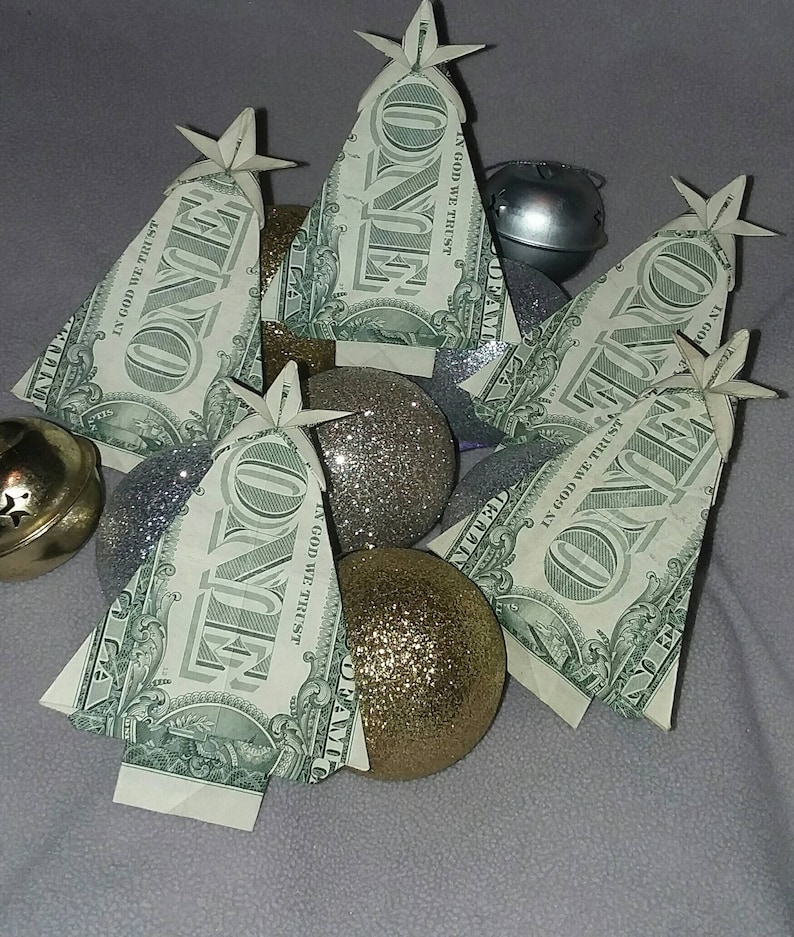 Christmas Tree Real Money Gift Origami Holiday Dollar Bill  Etsy
