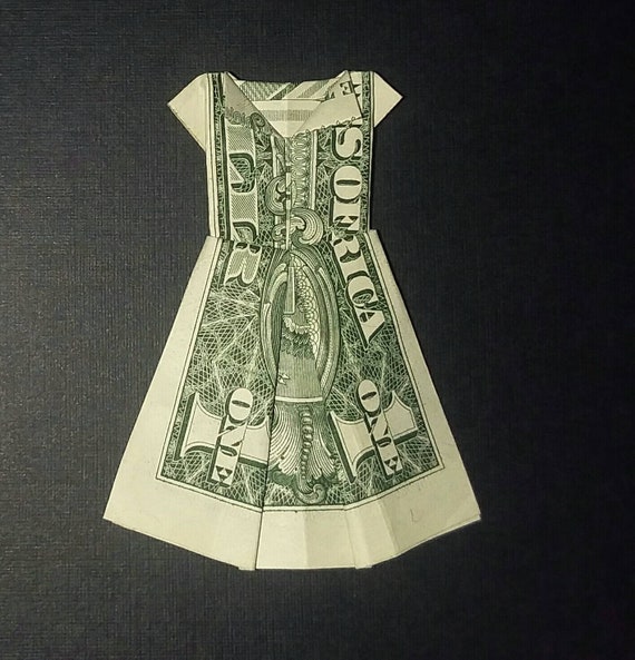 Dollar Bill Origami Dress Money Origami Gift For A Girl Real Money