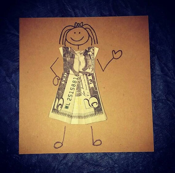 Dollar Bill Origami Dress Money Origami Gift For A Girl Real Money