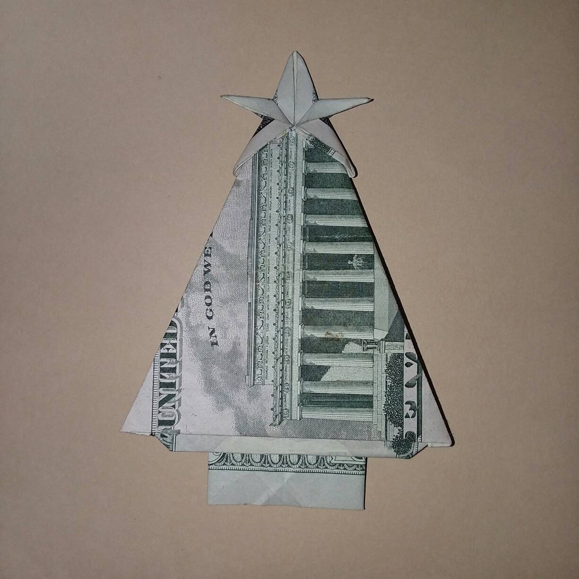 Christmas Tree Real Money Gift Origami Holiday Dollar Bill | Etsy