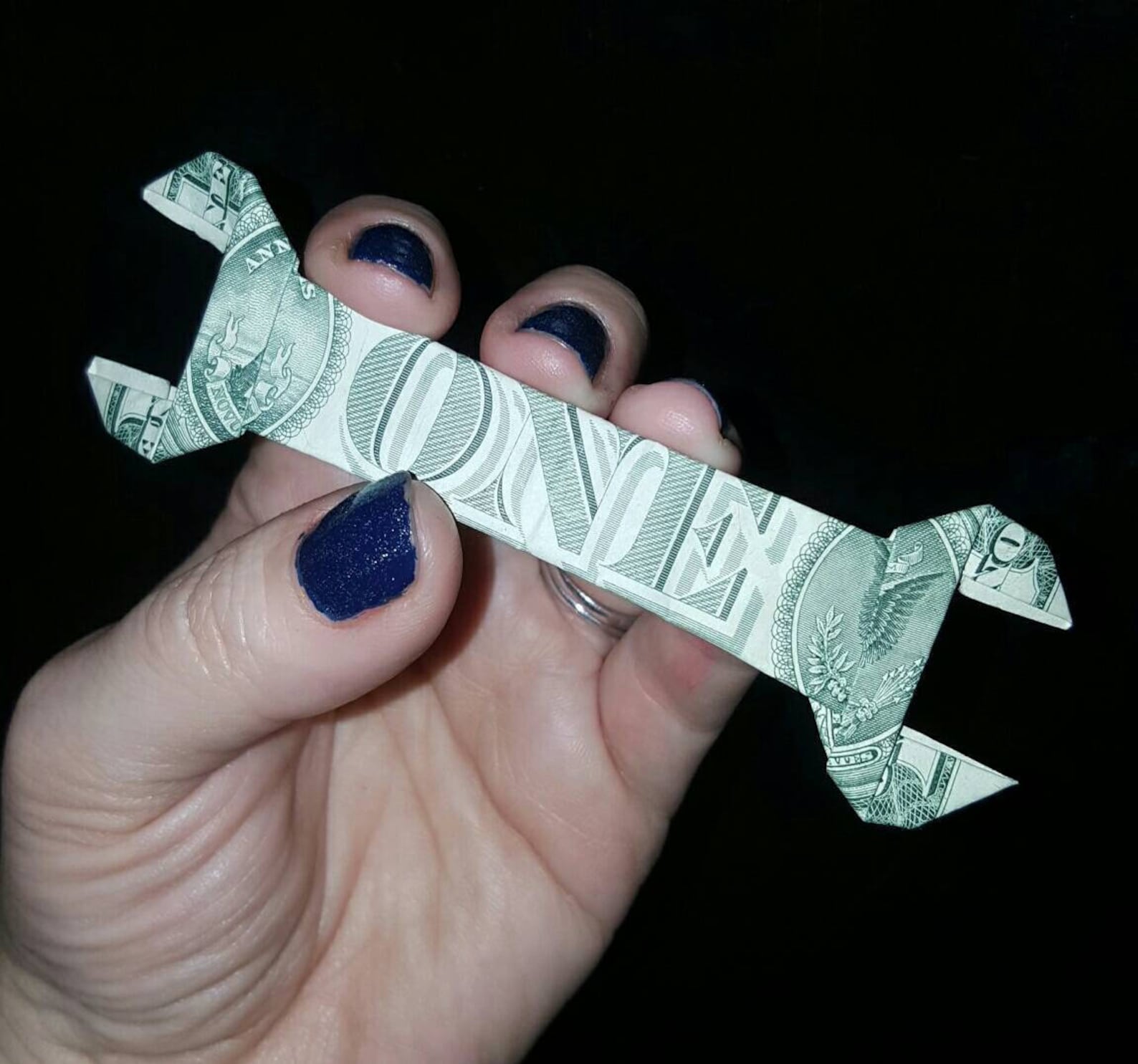 Money Origami Paper Wrench Real Dollar Bill Origami Wrench Etsy