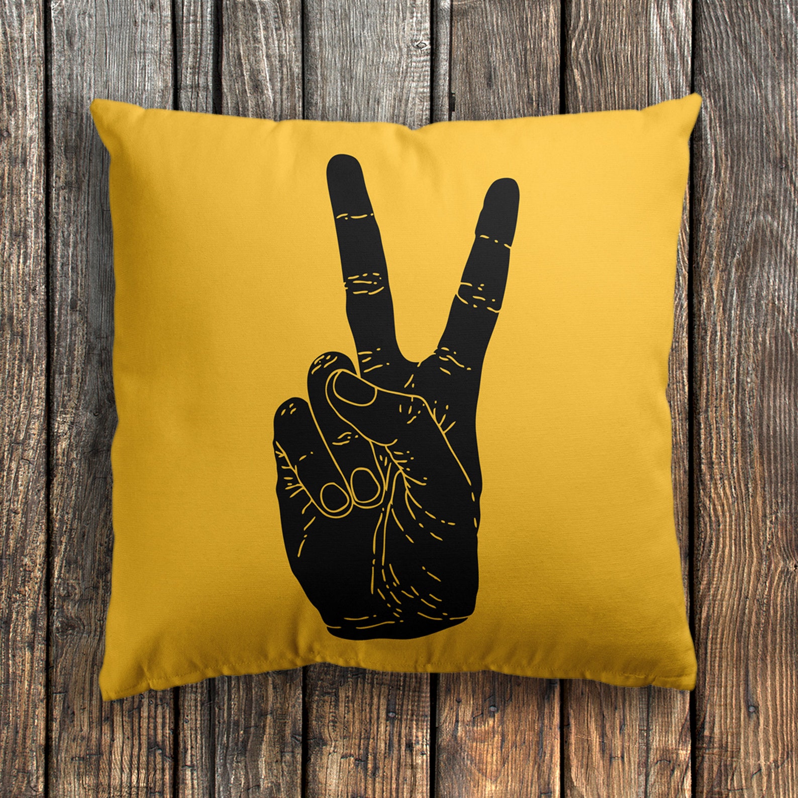 Peace sign throw pillow peace hand throw pillow friendship Etsy