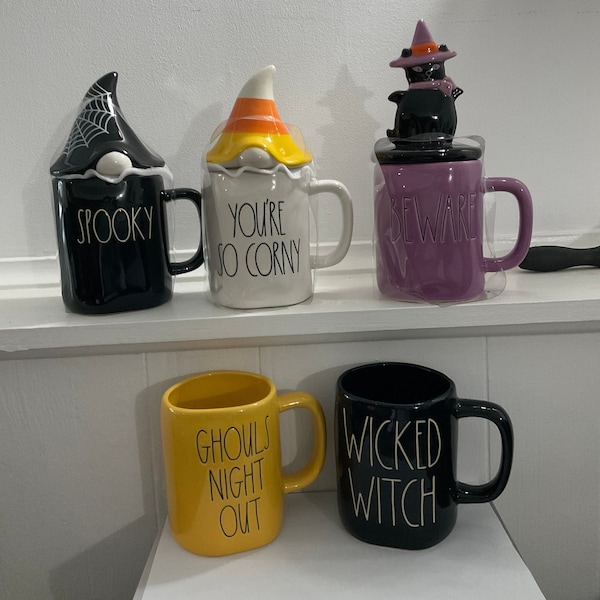 Tasses à Mesurer Rae Dunn Halloween 2024 - Lot De 4 Designs Rares - Neuf Jamais Utilisé - Collection Limited Edition