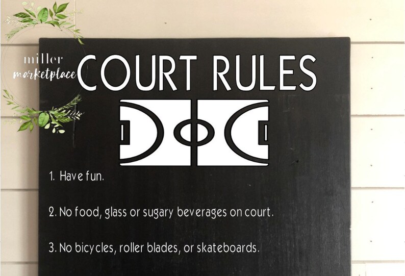 Basketball Rules Sign Court Rules Sign Outdoor Games Etsy