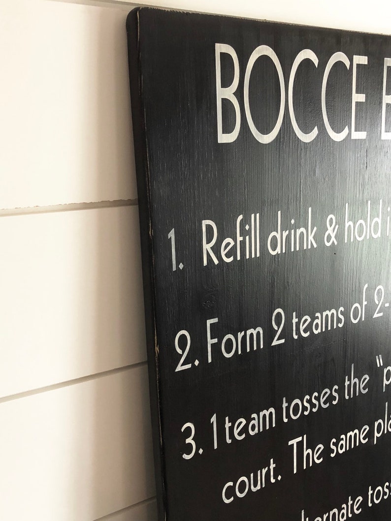 Outdoor Bocce Ball Rules Wooden Sign Outdoor Games Outdoor Etsy