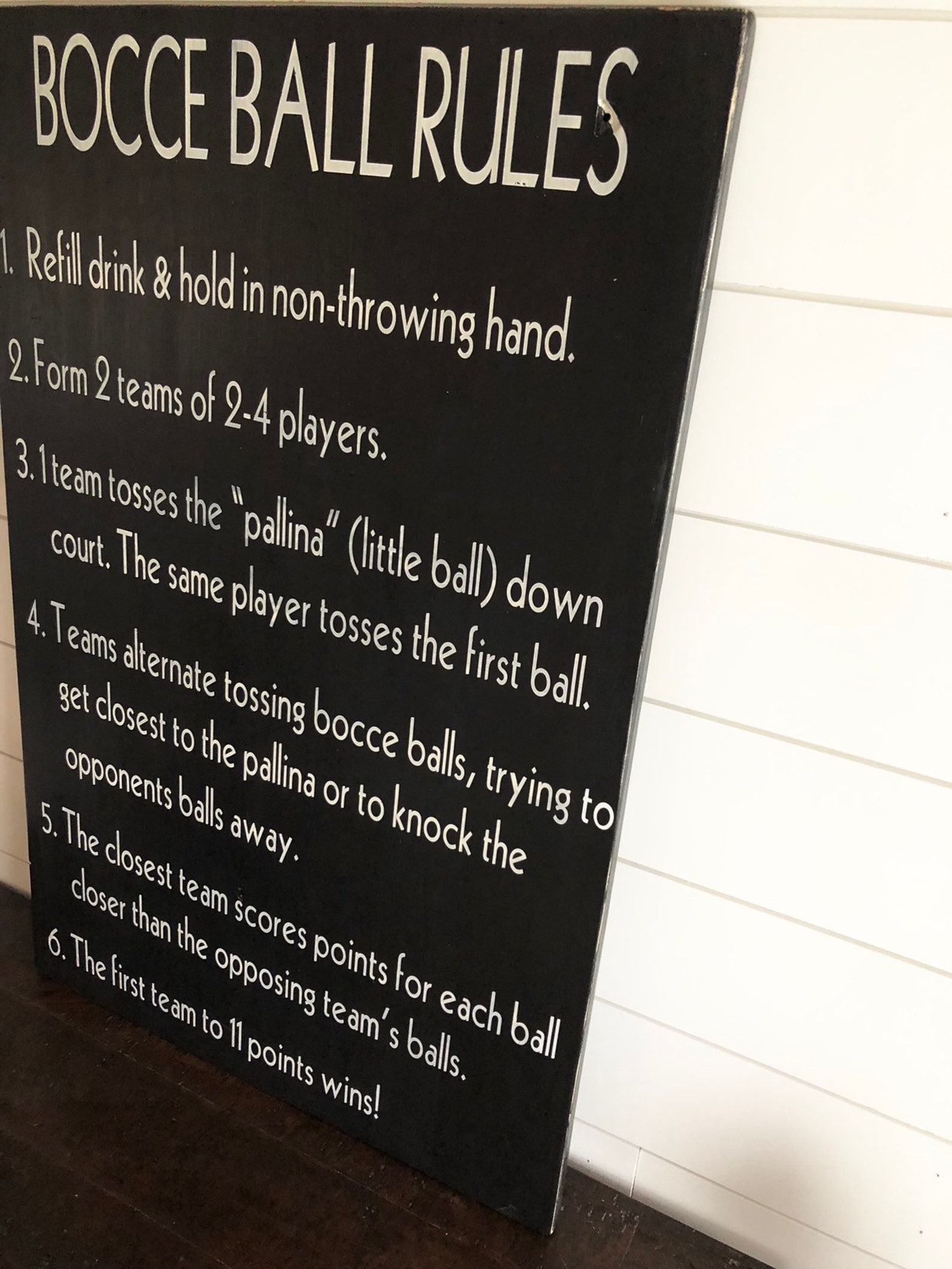 Outdoor Bocce Ball Rules Wooden Sign Outdoor Games Outdoor Etsy